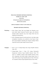 Peraturan Presiden Republik Indonesia Nomor 50 Tahun 2007