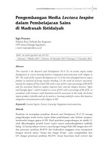 Pengembangan Media Lectora Inspire dalam Pembelajaran Sains