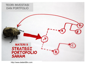 Materi 9 - Strategi Portofolio Saham