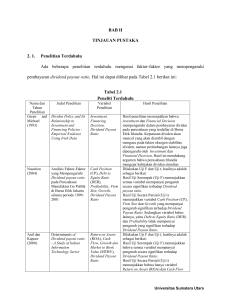 analisis pengaruh cash position, return on assets, firm size dan debt