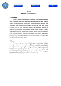 KESIMPULAN DAN SARAN 4.1 Kesimpulan Terapi urine saat ini