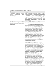 KISI-KISI KOMPREHENSIF TAFSIR HADITS Pertanyaan Jawaban 1