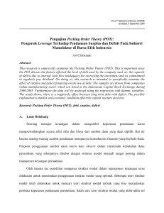 Pengujian Pecking Order Theory (POT)