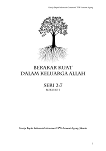 Memperdalam akar iman di dalam Tuhan. Buku ke 2