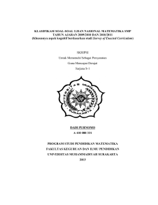 KLASIFIKASI SOAL-SOAL UJIAN NASIONAL MATEMATIKA SMP