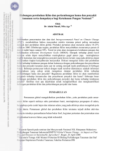 Hubungan Perubahan iklim terhadap