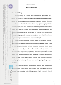 I. PENDAHULUAN 1.1. Latar Belakang Undang-undang No