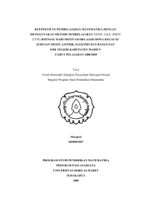 keefektifan pembelajaran matematika dengan menggunakan