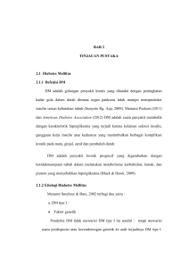 BAB 2 TINJAUAN PUSTAKA 2.1 Diabetes Mellitus 2.1.1 Defenisi