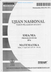 Ujian Nasional Matematika SMA 2013