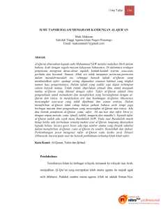 Ilmu Tafsir 184 ILMU TAFSIR DALAM MEMAHAMI KANDUNGAN AL