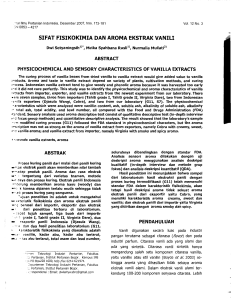 Sifat Fisiokimia dan Aroma Ekstrak Vanili