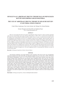 penggunaan arbitrage pricing theory dalam