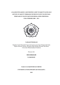 analisis pengaruh cash position, debt to equity ratio, dan return on