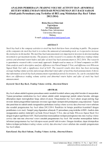 ANALISIS PERBEDAAN TRADING VOLUME ACTIVITY DAN