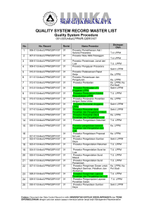 quality system record master list