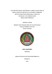analisis pengaruh cash position, current ratio, debt to equity ratio