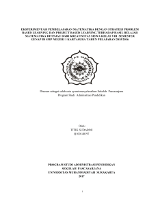 eksperimentasi pembelajaran matematika dengan strategi problem