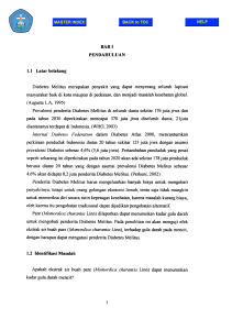 BABf PENDAHULUAN 1.1 Latar belakang Diabetes Melitus