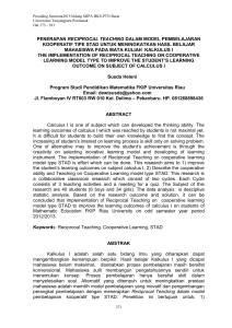 penerapan reciprocal teaching dalam model