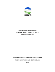 prospek iklim dasarian provinsi nusa tenggara barat