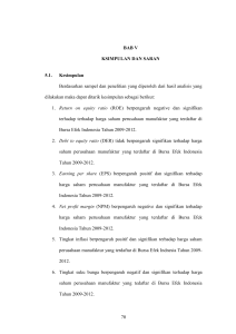 70 BAB V KSIMPULAN DAN SARAN 5.1. Kesimpulan Berdasarkan