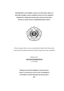 eksperimentasi pembelajaran matematika dengan metode