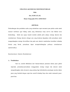 STRATEGI AKUISISI DAN RESTRUKTURISASI Oleh: Dra. SURYATI