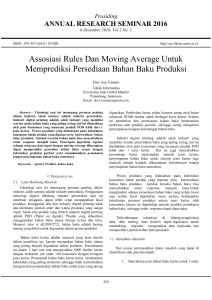 Assosiasi Rules Dan Moving Average Untuk Memprediksi