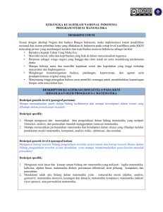 Kerangka kualifikasi nasional indonesia program studi S1 matematika