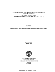 analisis risiko proyek epc dan alokasi dana kontingensinya