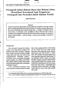 Pornografi dan Pornoaksi dalam Hukum Positif