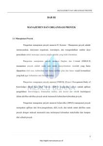 BAB III MANAJEMEN DAN ORGANISASI PROYEK