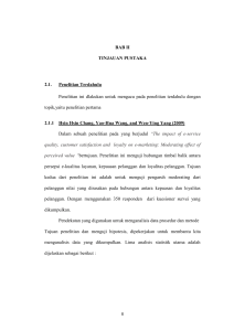 8 BAB II TINJAUAN PUSTAKA 2.1. Penelitian Terdahulu Penelitian