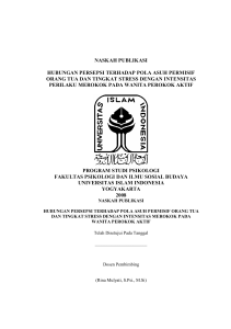 naskah publikasi hubungan persepsi terhadap pola asuh permisif