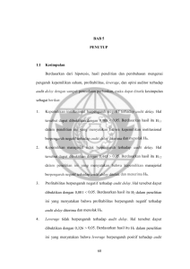 60 BAB 5 PENUTUP 1.1 Kesimpulan Berdasarkan dari hipotesis