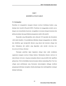 Bab V Kesimpulan dan Saran 85 BAB V KESIMPULAN DAN SARAN