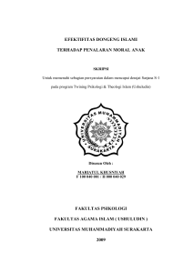 efektifitas dongeng islami - Universitas Muhammadiyah Surakarta