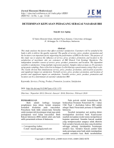 determinan kepuasan pedagang sebagai nasabah bri