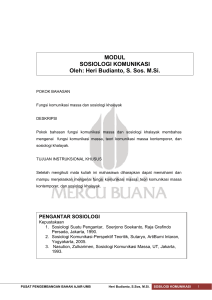 MODUL SOSIOLOGI KOMUNIKASI Oleh