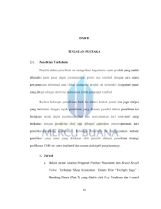 15 BAB II TINJAUAN PUSTAKA 2.1. Penelitian Terdahulu Peneliti
