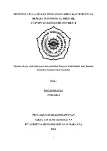HUBUNGAN POLA MAKAN DENGAN KEJADIAN GASTRITIS PADA