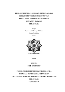 PENGARUH PENERAPAN MODEL PEMBELAJARAN