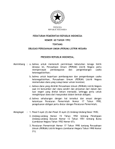 peraturan pemerintah republik indonesia nomor 60 tahun 1992