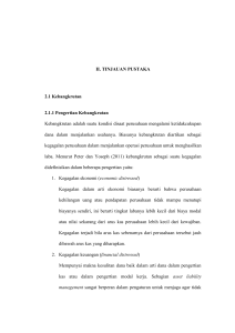 II. TINJAUAN PUSTAKA 2.1 Kebangkrutan 2.1.1 Pengertian