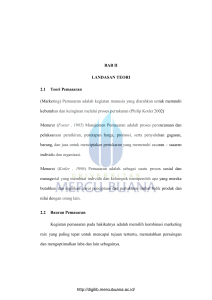 BAB II LANDASAN TEORI 2.1 Teori Pemasaran (Marketing