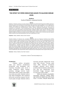 the effect of piper crocatum leaves to glucose serum level