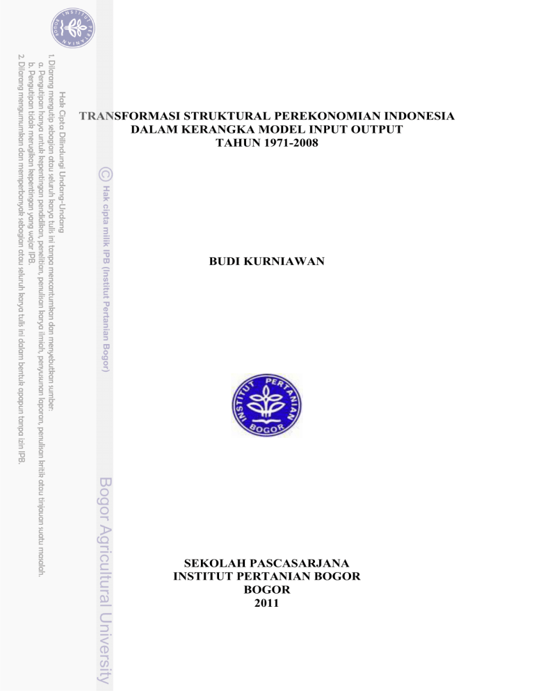 Transformasi Struktural Perekonomian Indonesia