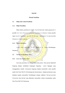 BAB III Metode Penelitian 3.1 Objek dan Lokasi