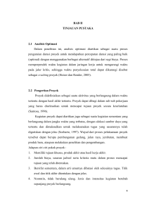 BAB II TINJAUAN PUSTAKA 2.1 Analisis Optimasi Dalam penelitian